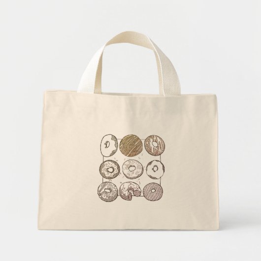 GEBREIDE DONUTS Kleine Boodschappentas Mini Tote Bag (Voorkant)