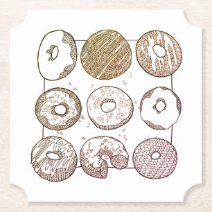 GEBREIDE DONUTS Ticket Papier Onderzetters