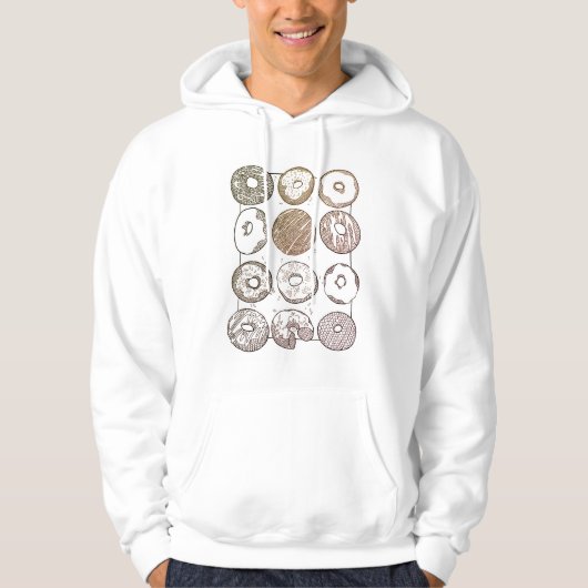 GEBREIDE DOZIJN DONUTS Heren Hoodie (Voorkant)