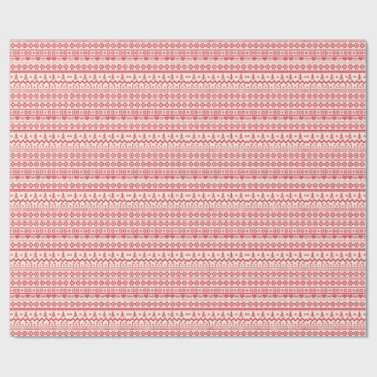 Gebreide elegante rode vrolijke kerst cadeaupapier (Vlak)