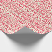 Gebreide elegante rode vrolijke kerst cadeaupapier (Hoek)