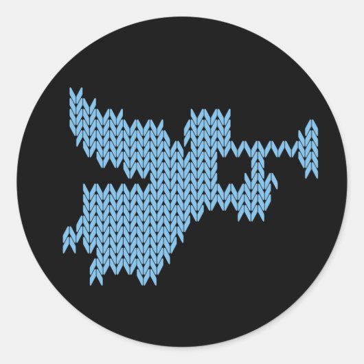 Gebreide engel met Christelijke kerkelijke UCS Ronde Sticker (Voorkant)