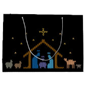 Gebreide Geboorte Lelijke Kersttrui Christelijk Groot Cadeauzakje (Achterkant)