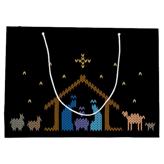 Gebreide Geboorte Lelijke Kersttrui Christelijk Groot Cadeauzakje (Achterkant)