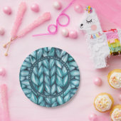 Gebreide Gepersonaliseerde Blauwe Vakantie Papieren Bordje (Feest)