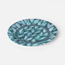 Gebreide Gepersonaliseerde Blauwe Vakantie Papieren Bordje