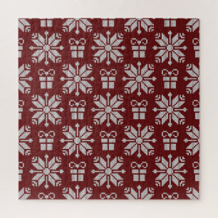 Gebreide geschenken: winterpatroon. legpuzzel