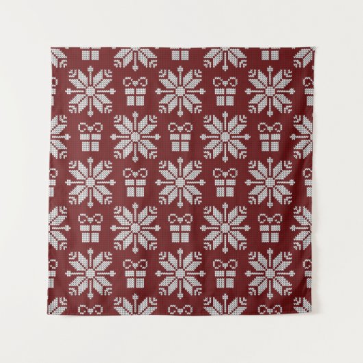 Gebreide geschenken: winterpatroon. wandkleed (Voorkant)