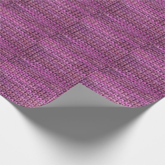 Gebreide harmonie: Paarse streep textuur Cadeaupapier (Hoek)