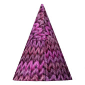 Gebreide harmonie: Paarse streep textuur Feesthoedjes (Achterkant)