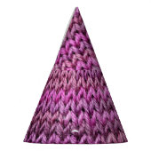 Gebreide harmonie: Paarse streep textuur Feesthoedjes (Links)