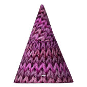 Gebreide harmonie: Paarse streep textuur Feesthoedjes (Rechts)