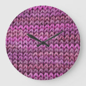 Gebreide harmonie: Paarse streep textuur Grote Klok (Voorkant)