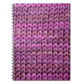 Gebreide harmonie: Paarse streep textuur Notitieboek (Voorkant)
