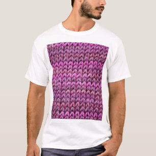 Gebreide harmonie: Paarse streep textuur T-shirt