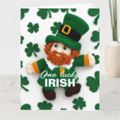 Gebreide kabouter St. Patrick's Day 2024 Kaart (Voorkant)