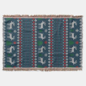 Gebreide Kerst Herten Pine Tree Decoratief Deken (Voorkant)