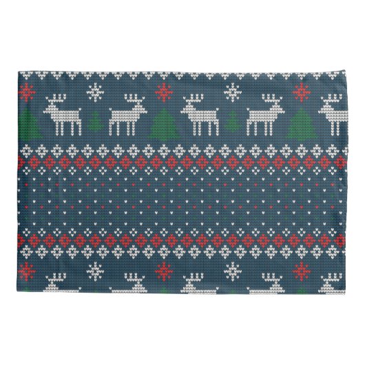 Gebreide Kerst Herten Pine Tree Decoratief Kussensloop (Achterkant-Links)