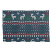 Gebreide Kerst Herten Pine Tree Decoratief Kussensloop (Achterkant-Rechts)