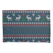 Gebreide Kerst Herten Pine Tree Decoratief Kussensloop (Voorkant-Links)