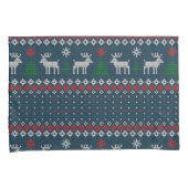 Gebreide Kerst Herten Pine Tree Decoratief Kussensloop (Voorkant-Rechts)