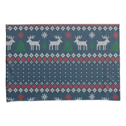 Gebreide Kerst Herten Pine Tree Decoratief Kussensloop (Voorkant-Rechts)