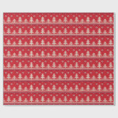 Gebreide kerst Nordic Pattern Cadeaupapier (Vlak)