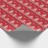Gebreide kerst Nordic Pattern Cadeaupapier (Hoek)
