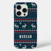 Gebreide Kerst  Pine Tree Deer Pattern Case-Mate iPhone Case (Achterkant)
