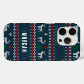 Gebreide Kerst  Pine Tree Deer Pattern Case-Mate iPhone Case (Achterkant (horizontaal))