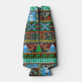 Gebreide kerst rendieren sneeuwmannen vakantie | N Flesjeskoeler (Achterkant)