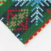 Gebreide kerst sneeuwpoppen rendieren | Achternaam Fleece Deken (Hoek)