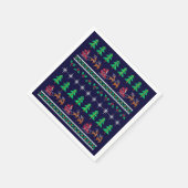 Gebreide Kerst Trui Patroon op Navy Blue Servet (Hoek)