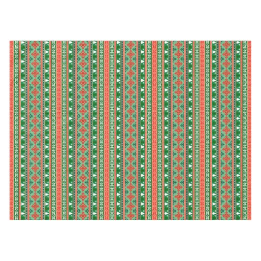 Gebreide kerstbomen Sneeuwvlokken Tafelkleed (Voorkant (Horizontaal))