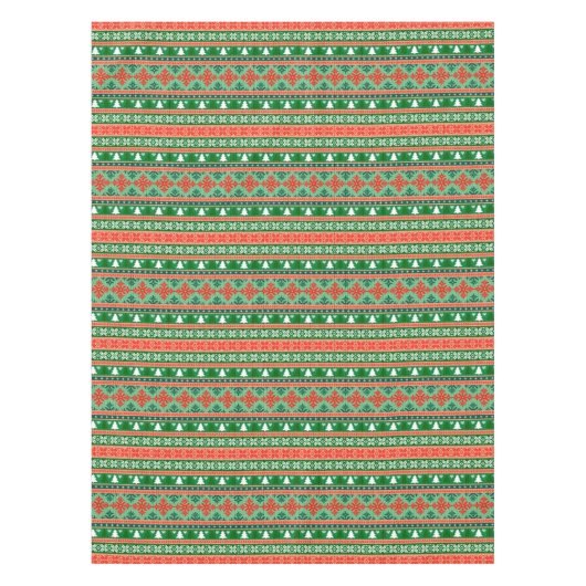 Gebreide kerstbomen Sneeuwvlokken Tafelkleed (Voorkant)