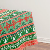 Gebreide kerstbomen Sneeuwvlokken Tafelkleed (Voorbeeld)