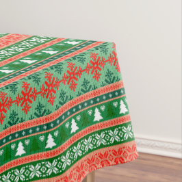 Gebreide kerstbomen Sneeuwvlokken Tafelkleed