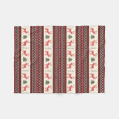 Gebreide kerstboomstructuur voor rendieren | FEEST Fleece Deken (Voorkant (Horizontaal))