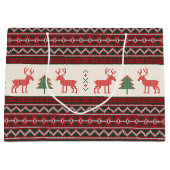 Gebreide kerstboomstructuur voor rendieren | FEEST Groot Cadeauzakje (Voorkant)