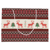 Gebreide kerstboomstructuur voor rendieren | FEEST Groot Cadeauzakje (Achterkant)