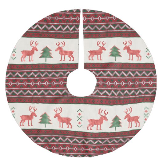 Gebreide kerstboomstructuur voor rendieren | FEEST Kerstboom Rok (Voorkant)