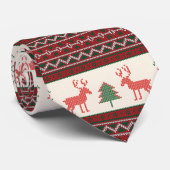 Gebreide kerstboomstructuur voor rendieren | FEEST Stropdas (Opgerold)