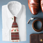 Gebreide kerstboomstructuur voor rendieren | FEEST Stropdas