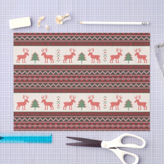 Gebreide kerstboomstructuur voor rendieren | FEEST Tissuepapier (Craft)