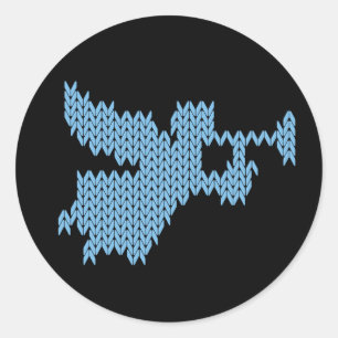 Gebreide Kerstengel met Trompet Christelijk UCS Ronde Sticker