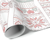 Gebreide kersthandschoenen patroon cadeaupapier (Rol Hoek)