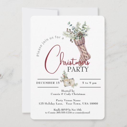 GEBREIDE KERSTKOUS MET GROENE PARTIJ KAART (Voorkant)