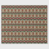 Gebreide kerstman kerstpatroon  cadeaupapier (Vlak)