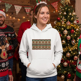 Gebreide kerstman kerstpatroon hoodie