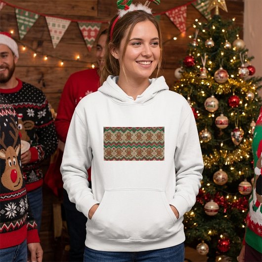 Gebreide kerstman kerstpatroon hoodie